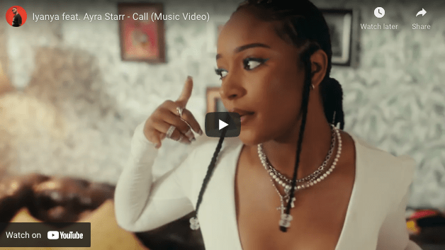 The official music video by Iyanya & Ayra Starr performing 'Call'.